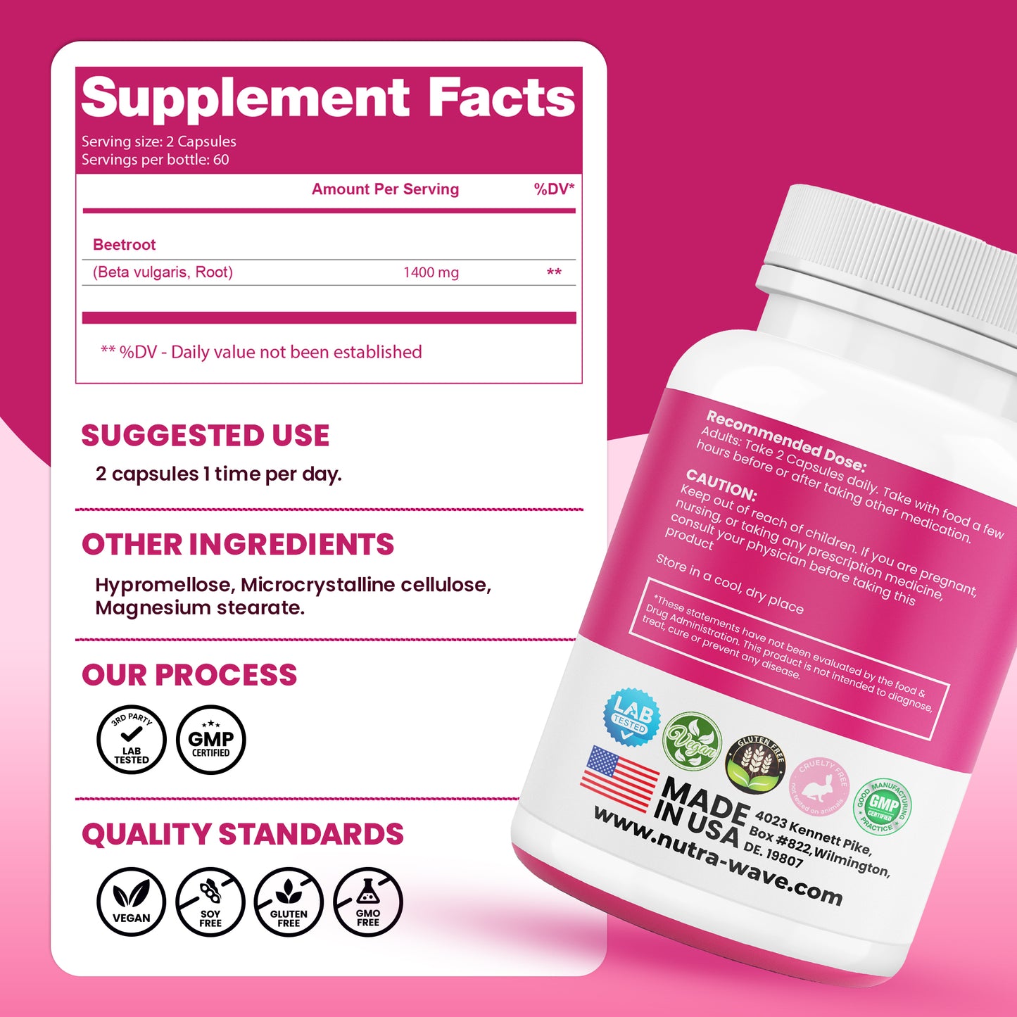 
                  
                    Organic Beetroot Capsules - 1400mg
                  
                