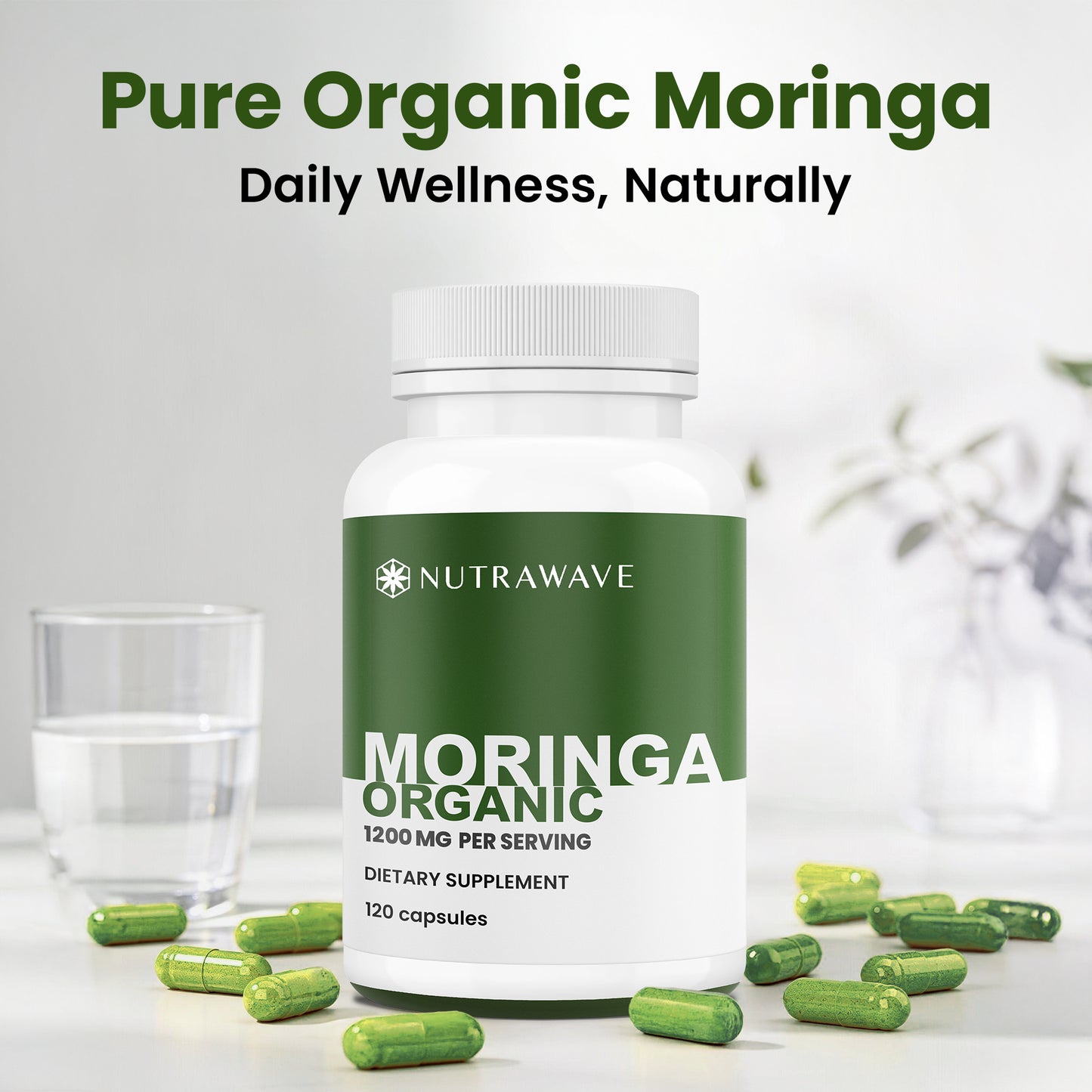 
                  
                    Organic Moringa Leaf Capsules - 1200mg
                  
                