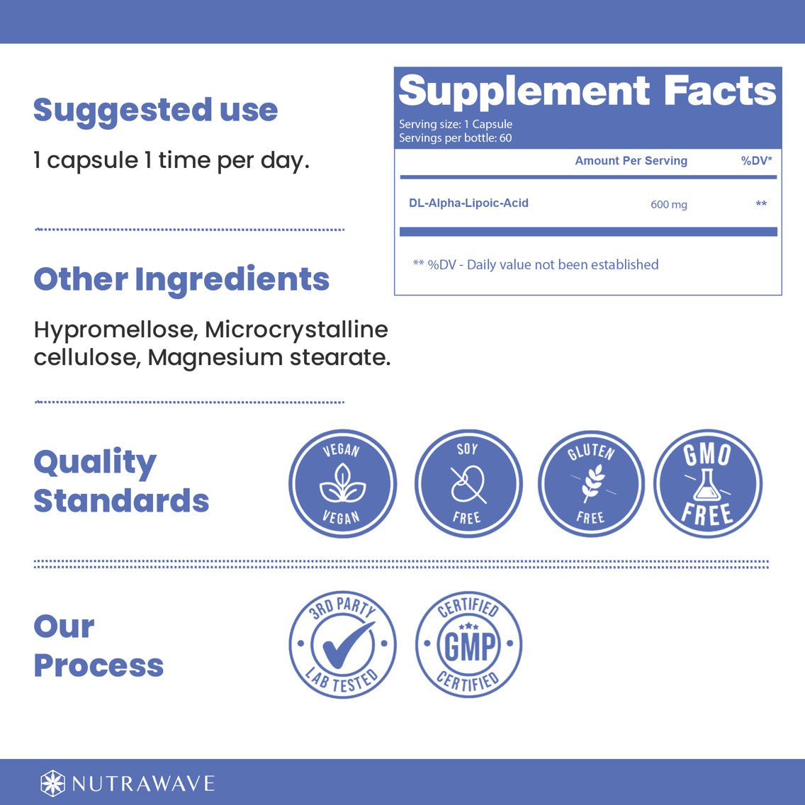 
                  
                    Alpha Lipoic Acid (ALA) Capsules -  600mg
                  
                