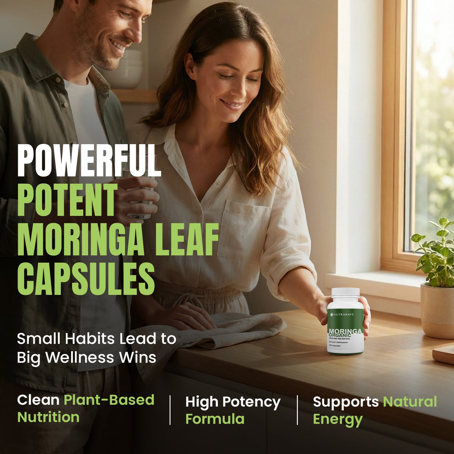 
                  
                    Organic Moringa Leaf Capsules - 1200mg
                  
                