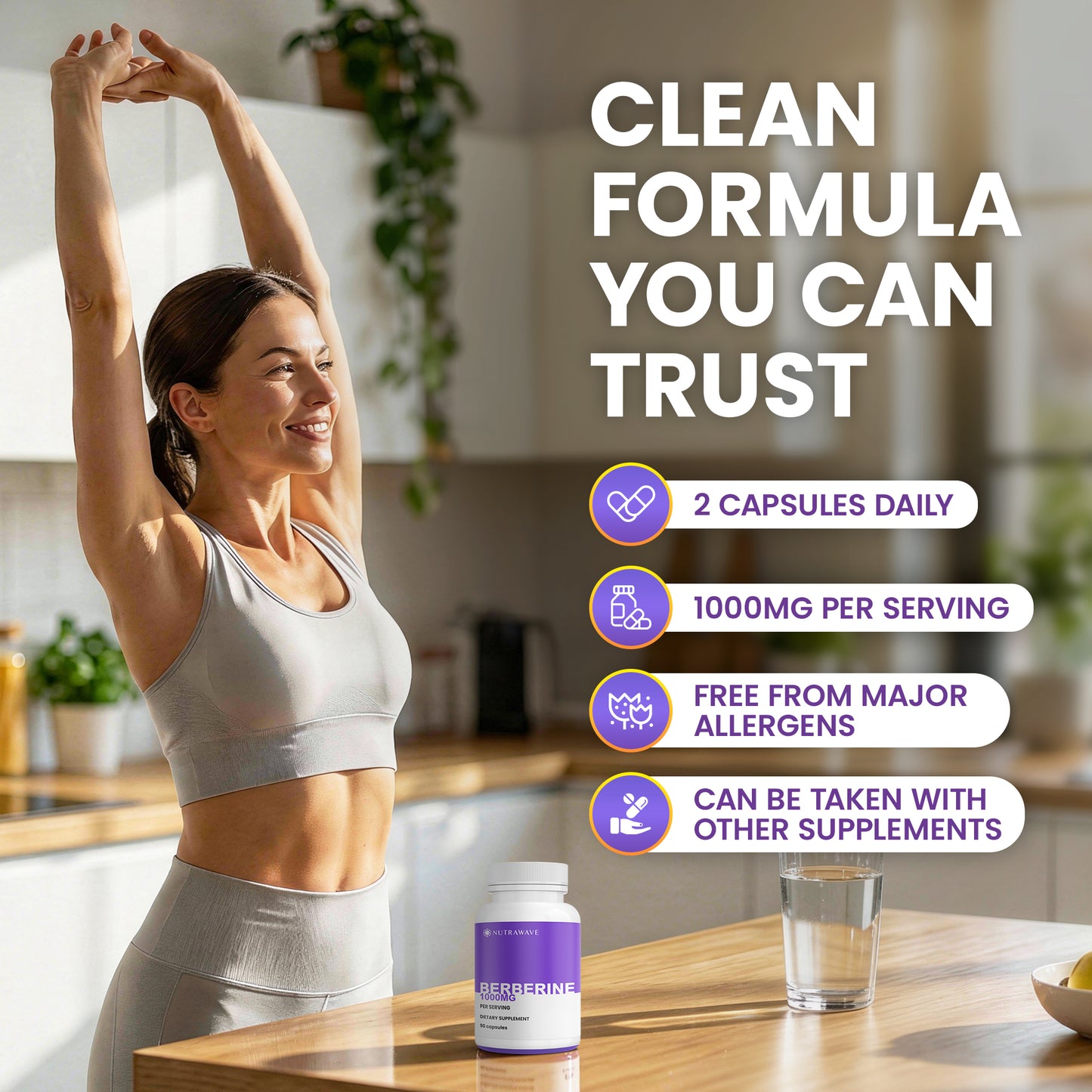 
                  
                    Berberine Capsules - 1000mg (per serving)
                  
                